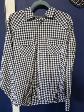 Gap Blue Shirt Pearl Snap Mens L Slim Fit Western Long Sleeve